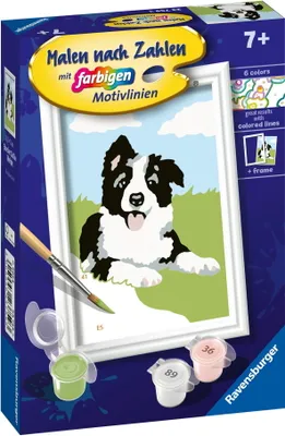 Immagine prodotto di Ravensburger CreArt 23759 - Cucciolo di Border Collie - Cane da colorare con i numeri per bambini dai 7 anni in su 23759