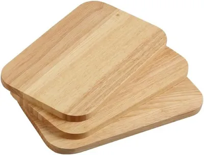 Image de KESPER | Lot de 3 planches à découper en bois de caoutchouc ®, vernies, dimensions : 22 x 14 cm, épaisseur : 1 cm | 64603