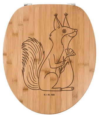 Produktbild von Mr. & Mrs. Panda Toilettendeckel Eichhörnchen Blume - Transparent - Geschenk, glücklich Spruch, Klodeckel, WC-Brille, Motivation Sprüche, Eichhorn, Lachen, Gute Laune
