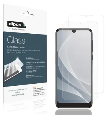 Zdjęcie produktu dla 2 folie ochronne matowe do smartfona Qilive Q3 - ochrona przed wstrząsami, twardość 9H, wykonane z tworzywa sztucznego przypominającego szkło