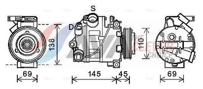 Zdjęcie produktu dla AVA COOLING SYSTEMS BWAK444 CSE717 Klimatyzacja Sprężarka klimatyzacji R134a do BMW X5 (E70)