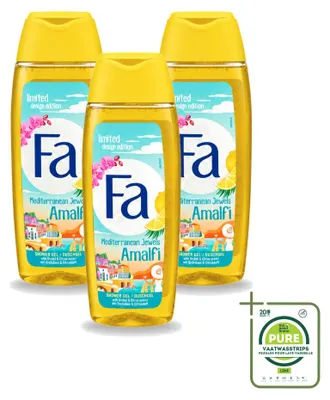 Produktbild von 3 x Fa Douchegel Mediterranean Jewels Amalfi - Orchidee & Citrus - 250 ml - Großpackung - 3 Stücke
