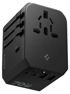 Productafbeelding van Universele reisadapter, 70 W, 5 poorten, 3 USB C en 2 USB A, zwart