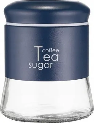 Zdjęcie produktu dla KADAX Pojemnik na kawę, herbatę, cukier, 750 ml, szklany z pokrywką, kuchenny, granatowy