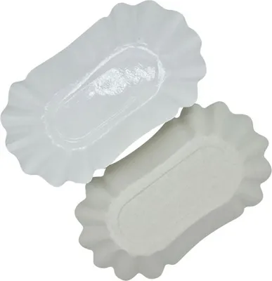 Produktbild von 250 Pappschalen Pommesschalen oval FF 19 x 11 cm weiß mit Fettbarriere