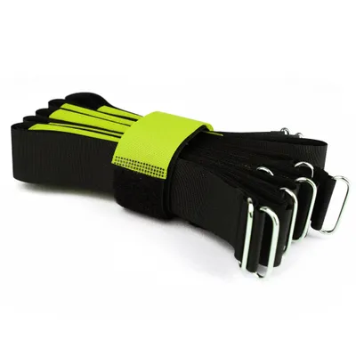 Produktbild von 10 x Klettkabelbinder 60 cm neon - Klett / Flausch auf UNTERSCHIEDLICHEN SEITEN! - DS Metallöse Goodymax®