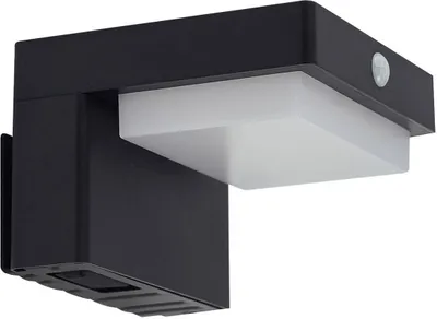 Produktbild von Lindby LED-Solarwandlampe Eleazar, schwarz, Sensor
