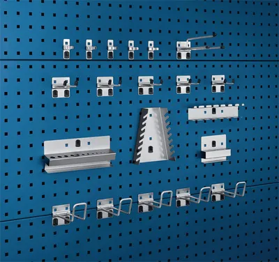 Produktbild von Werkzeughaltersortiment 20-teilig verz.f.Lochplatten BOTT