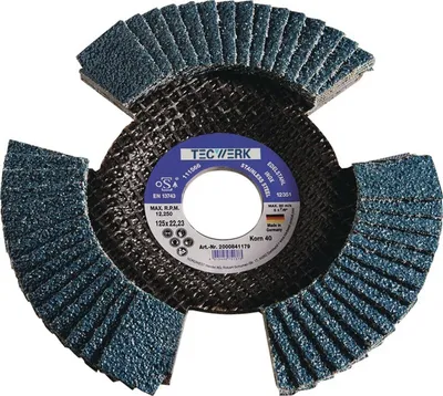 Immagine prodotto di Disco da taglio 125 mm, grana 40, conico, INOX/acciaio, corindone allo zirconio