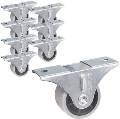 Zdjęcie produktu dla Małe, szare, gumowe kółka stałe o średnicy 30 mm, 8 sztuk.