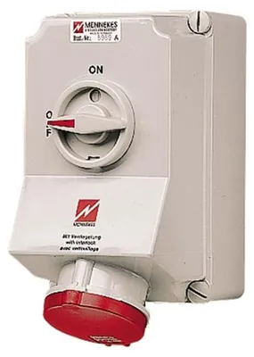 Immagine prodotto di Presa a muro Mennekes DUO 63A,5p,6h,400V,IP44 5959A