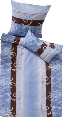 Produktbild von Dyckhoff Bettwäsche himmelblau-braun 1x 135x200 cm + 1x 80x80 cm