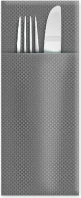 Produktbild von 50 Servietten Bestecktaschen CutleryStar PREMIUM PAP 40x32 cm grau