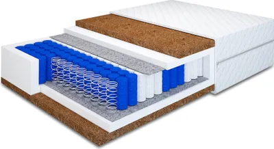 Produktbild von MR GROUP Matratze MAX für Bett 180x200cm Taschenfederkern Filz, Kokos, Höhe 19 cm mit Komfortschaum Härtegrad H4 mit waschbarem Bezug Mikrofaser
