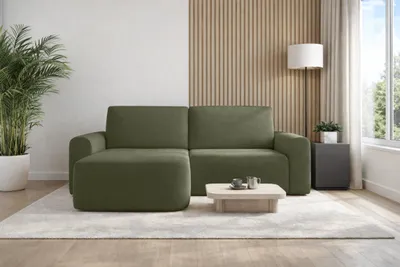 Produktbild von AX LIVING Sofa 250 cm breit mit Schlaffunktion Otterton in Olivgrün L
