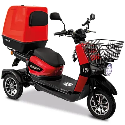 Produktbild von Rolektro, E-Carrier 25 V.3 Lithium, Rot, mit XXL-Koffer, 60V-32,5Ah Akku, 1000 Watt