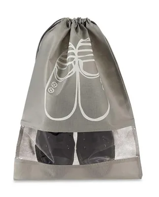Produktbild von SCHUHBEUTEL 29x43cm Grau Turnbeutel Sportbeutel Schuhtasche Reiseschuhtasche Schuhsack Schuh Beutel Sack 02