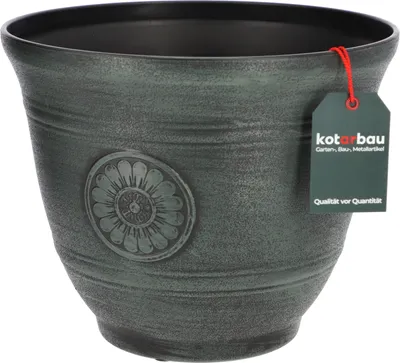 Image de KOTARBAU® Pot de fleurs effet métal design opalescent vert 25 x 30 cm