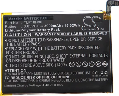Produktbild von vhbw Akku Ersatz für Wiko TLP18H06 für Handy Smartphone Telefon (3900 mAh, 3,85 V, Li-Polymer)