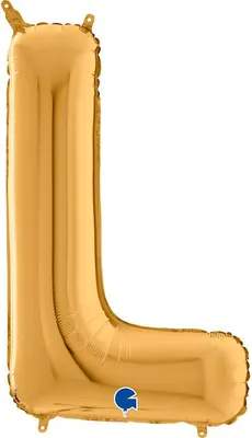 Image de Lettre géante ballon plastique 26"/66cm | Or #L