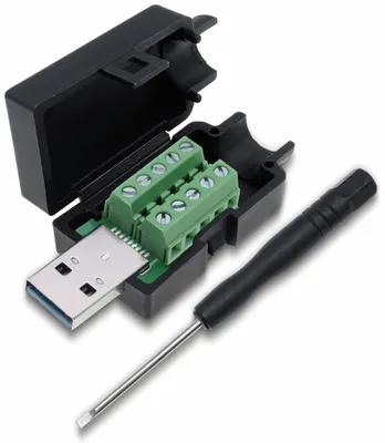 Produktbild von QUADRIOS, 2001C200, USB-Modular-Set, USB 3.0 - Standard-A, Stecker, Einbau horizontal, Polzahl 10