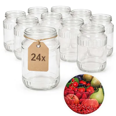 Produktbild von ART TWIST HOME Einmachgläser mit Schraubdeckel 24x 720 ml – Vorratsgläser Glasbehälter Vielseitige Robuste aus Dickem Glas - perfekt für Marmeladen Honig Säfte Gurken Konfitüren und Vorratshaltung