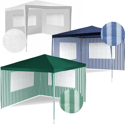 Produktbild von Pavillon Seitenwände Gartenzelt mit 2 Seitenteilen 3x3m Wasserdicht Weiß