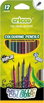 Image de Cricco Black-edition crayons de couleur, 12 couleurs métalliques