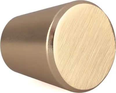 Immagine prodotto di Natural Goods Berlin maniglie per mobili rotonde KEGEL, pomelli per mobili con ⌀25mm, pomelli per armadi adatti a spessori di ante di 15-22mm, maniglie per armadi da cucina, cassettiere, credenze ecc., oro (spazzolato), 1 pezzo