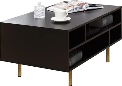Produktbild von MIRJAN24 Couchtisch Nubia, Kaffeetisch mit Metallfüße, 100x60x45 cm (Farbe: Schwarz)