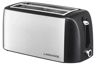 Produktbild von LAGRANGE 519010, 2 Scheibe(n), Schwarz, Edelstahl, Kunststoff, Edelstahl, Tasten, Drehregler, 1400 W, 230 V