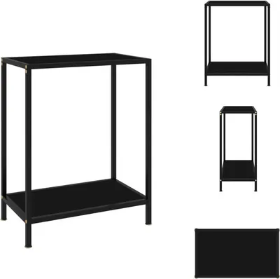Obrázok produktu pre vidaXL Konzolový stolík čierny 60x35x75 cm z tvrdeného skla - Bočné stolíky
