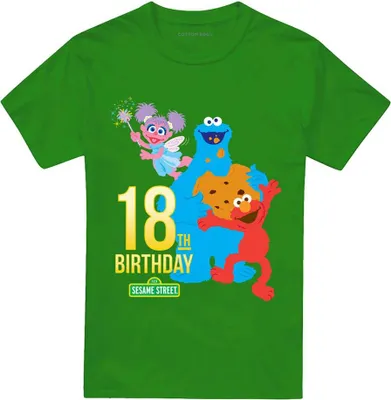 Immagine prodotto di Sesame Street - Maglietta per uomo/donna unisex, 18° compleanno TV21495 (S) (Irish Green)