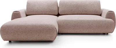 Produktbild von Ecksofa VERNIO Puente 68 Aubergine Violett Strukturstoff Baumwollanteil Schlafsofa Bettkasten Links