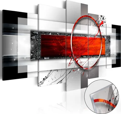 Productafbeelding van 3 mm acrylglasplaat, acrylglas schilderij - Carmine Missile, 200x100 cm, abstract, a-A-0052-k-n
