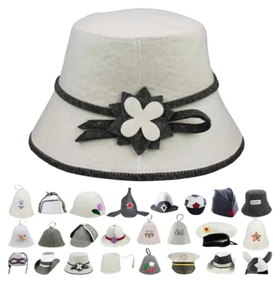 Immagine prodotto di Omgoods - Cappello da sauna in feltro di lana al 100%, per uomo e donna