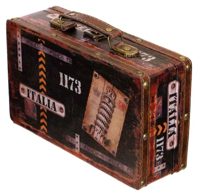 Produktbild von Truhe Kiste SJ15369 Koffer Kofferset Holztruhe Vintage Schatzkiste Geschenkbox, Größe:Größe M Italien (26cm B x 15cm T x 8cm H )