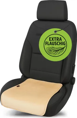 Produktbild von WALSER Sitzkissen Teddy, angenehm weicher Sitzschoner aus Kunstfell, 1 Sitzschoner für Sitzfläche, Anti-Rutsch Autositzschoner, Komfort-Sitzkissen für PKW beige