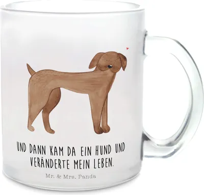 Produktbild von Mr. & Mrs. Panda Haferl Hund Dogge - Transparent - Geschenk, Tee Tasse, Hunde, Deutsche, Häferl, Kakaotasse, Herz, Teetasse, Sprüche, Pott