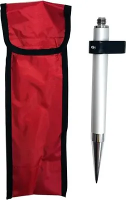 Produktbild von Mini-Prismenstab 28 cm - kurze Aluminium-Messlatte mit 5/8"-Gewinde, Libelle & Hartmetallspitze - kompakt & robust