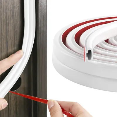 Produktbild von Zugluftstopper Tür - 6 Meter Weiße Gummi-Dichtungsstrip - Selbstklebend - Geräuschdicht - Türrahmenisolierung