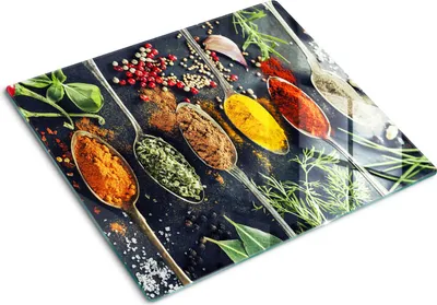 Obrázek produktu pro Kryt varné desky – Kryt na indukční desku – Ochranná skleněná deska – 60x52 cm – Skleněné ochranné desky na sporák –Tvrzené sklo –Barevné koření