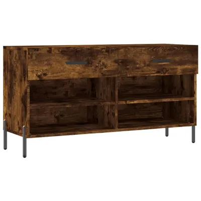 Image de vidaXL Banc à chaussures chêne fumé 102x35x55 cm bois composite