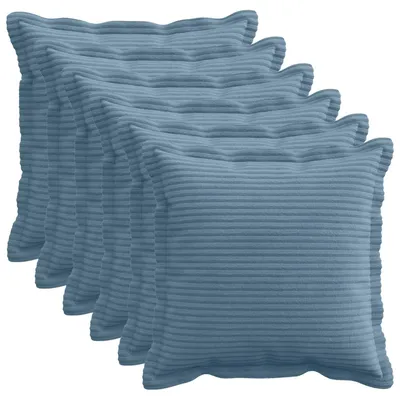 Obrázok produktu pre vidaXL Vankúšový poťah, 6 ks, modrá farba, materiál: cord, rozmer 40 x 40 cm