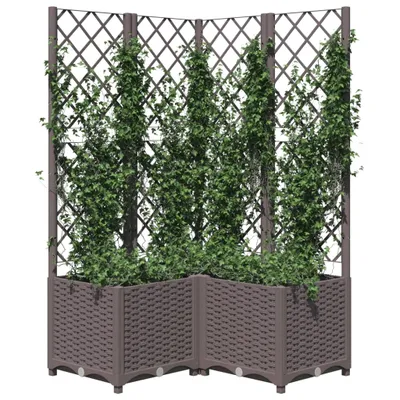 Produktbild von "2026 Aktion"Pflanzkübel/Garten-Hochbeet - CLORIS - Pflanzkasten - mit Rankgitter Braun 80x80x136 cm PP - DEMöbel9206911