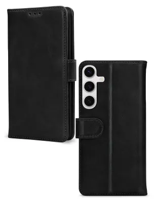 Produktbild von Mobilize Wallet Handyhülle für Samsung Galaxy S24 FE Hülle Echtes Leder Klapphülle Geldbörse - Schwarz