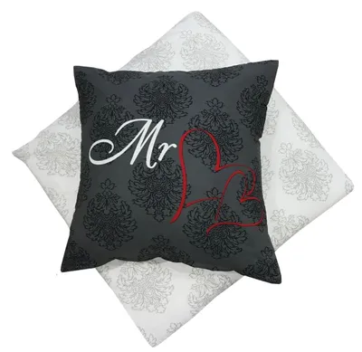 Produktbild von Partner Bettwäsche Mr & Mrs 135x200 155x220 Bettbezug Bezug Anthrazit Weiß 4 tlg, Maße:135 x 200, Anzahl an Teilen:4-teilig / Mr. & Mrs.
