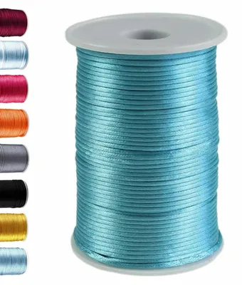 90m Satinschnur Ø2mm, 100% Polyester aquablau