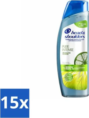 Zdjęcie produktu dla Head & Shoulders – Szampon przeciwłupieżowy – Pure Intense – Regulujący wydzielanie sebum – 250 ml – Opakowanie ekonomiczne – 15 sztuk