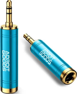 Obrázok produktu pre AdroitGoods Adaptér 6,35 mm samec na 3,5 mm samica audio jacku - pozlátený - modrý